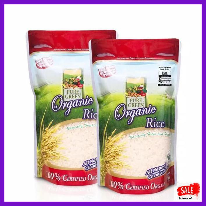 

Rasbeputih- Puregreen Organic Rice Beras Organik White Long Grain Paket 2 X 1 Kg -Aslii.