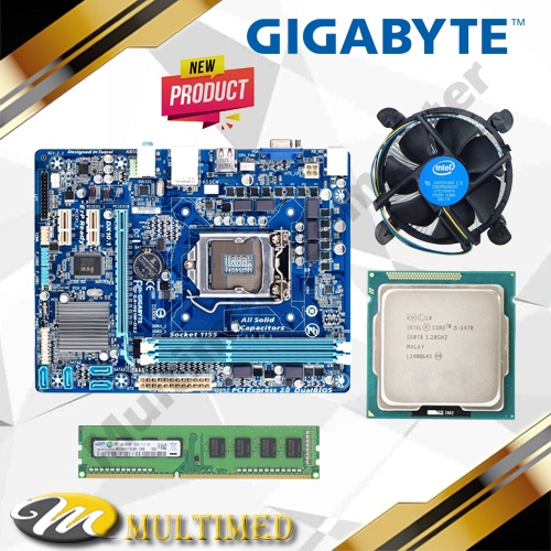 Paketan Mainboard LGA 1155 H61 Baru + Intel Core I5 + FAN + RAM 4GB