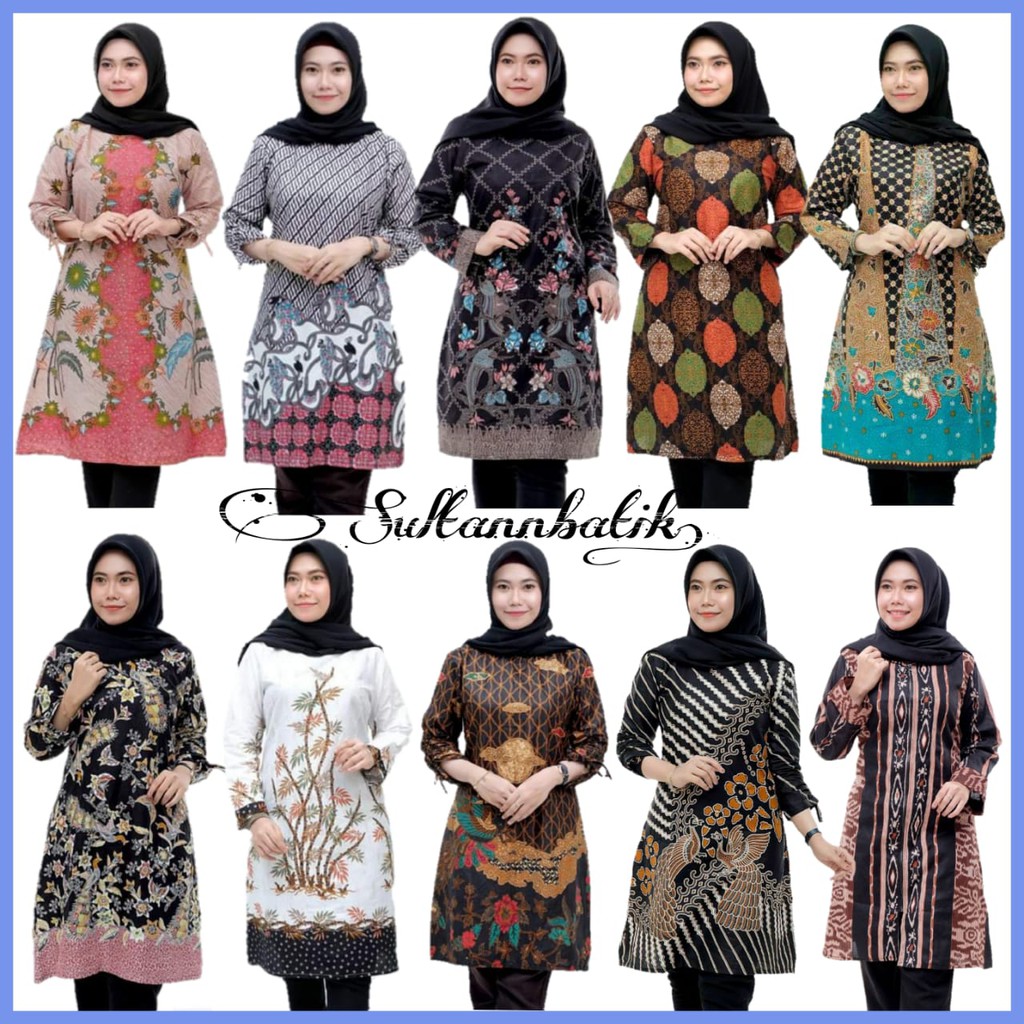 #bayardirumah Tunik Batik Wanita M L Xl Xxl,,tunik Seragaman Kantor