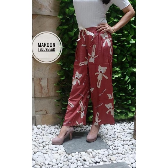 ♖ CELANA KULOD WANITA / CELANA KULOT IMPORT - MAROON TEDDYBEA ➭