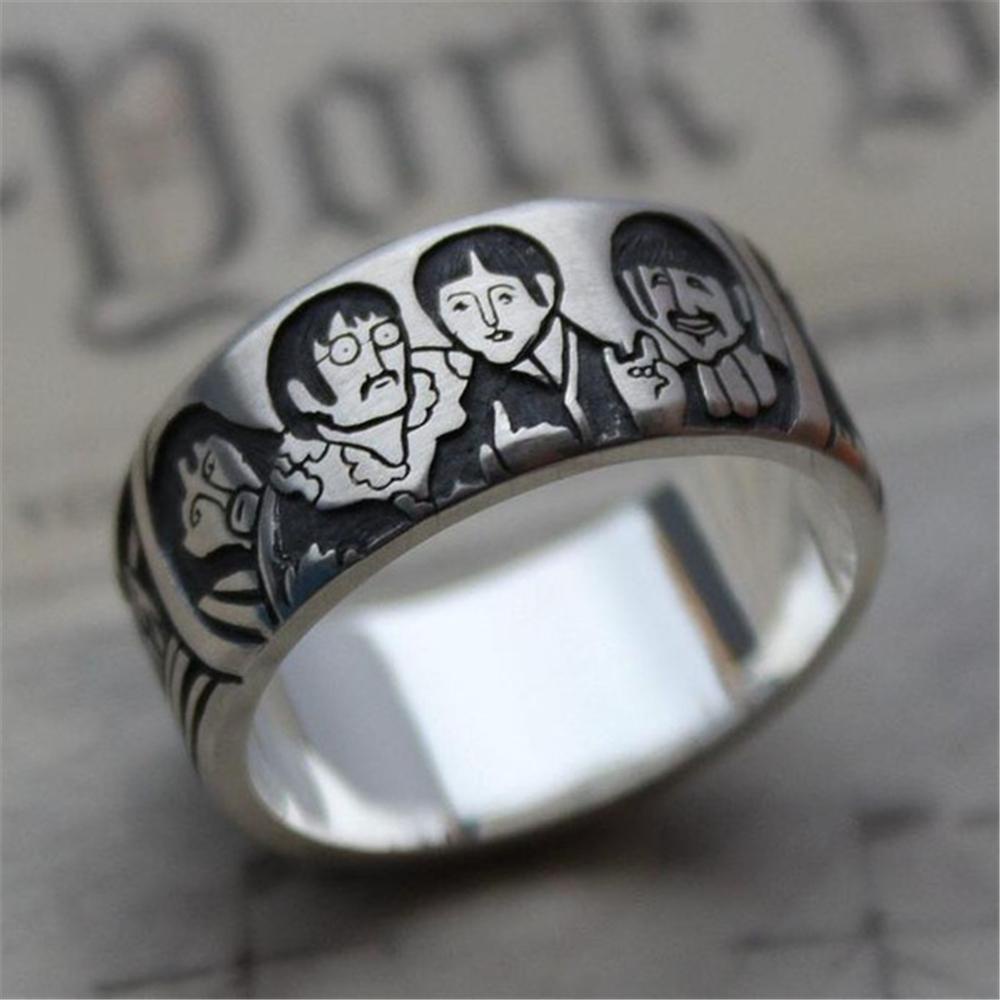 Preva Rock Band Rings Charms Vintage Aksesoris Fashion Rock Retro Hip Hop Vintage Dicat Tangan