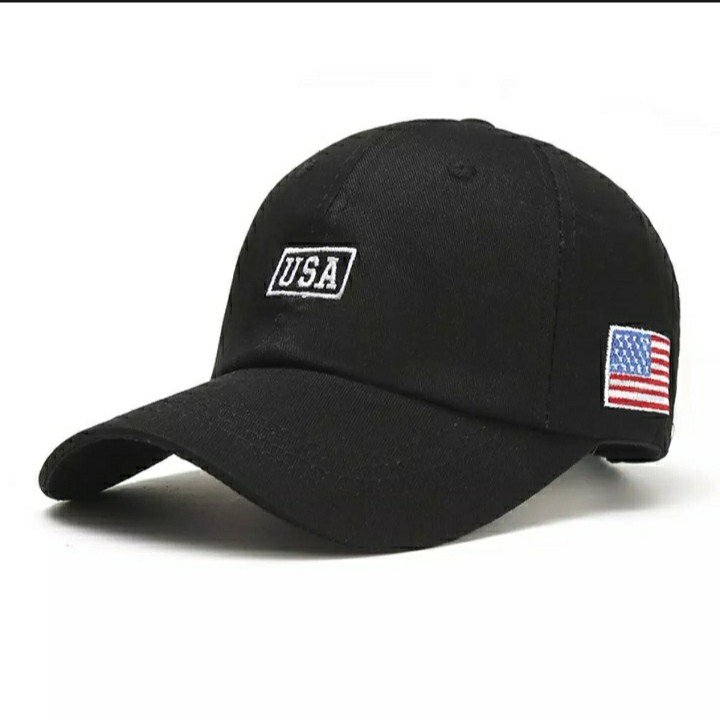 Topi Baseball cap USA katun dril Murah clip besi