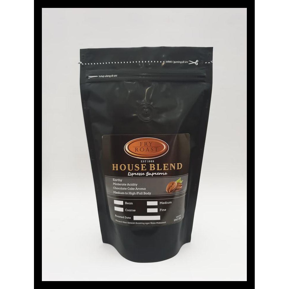 

Kopi Arabika/Robusta Blend Espresso Supremo (Biji/Bubuk) 250 Gram - Biji Komplit