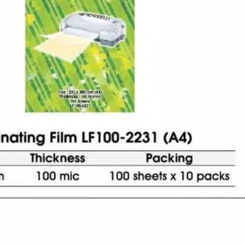 

▲ plastik laminating A4 joyko laminasi panas hot 100 micron ➣
