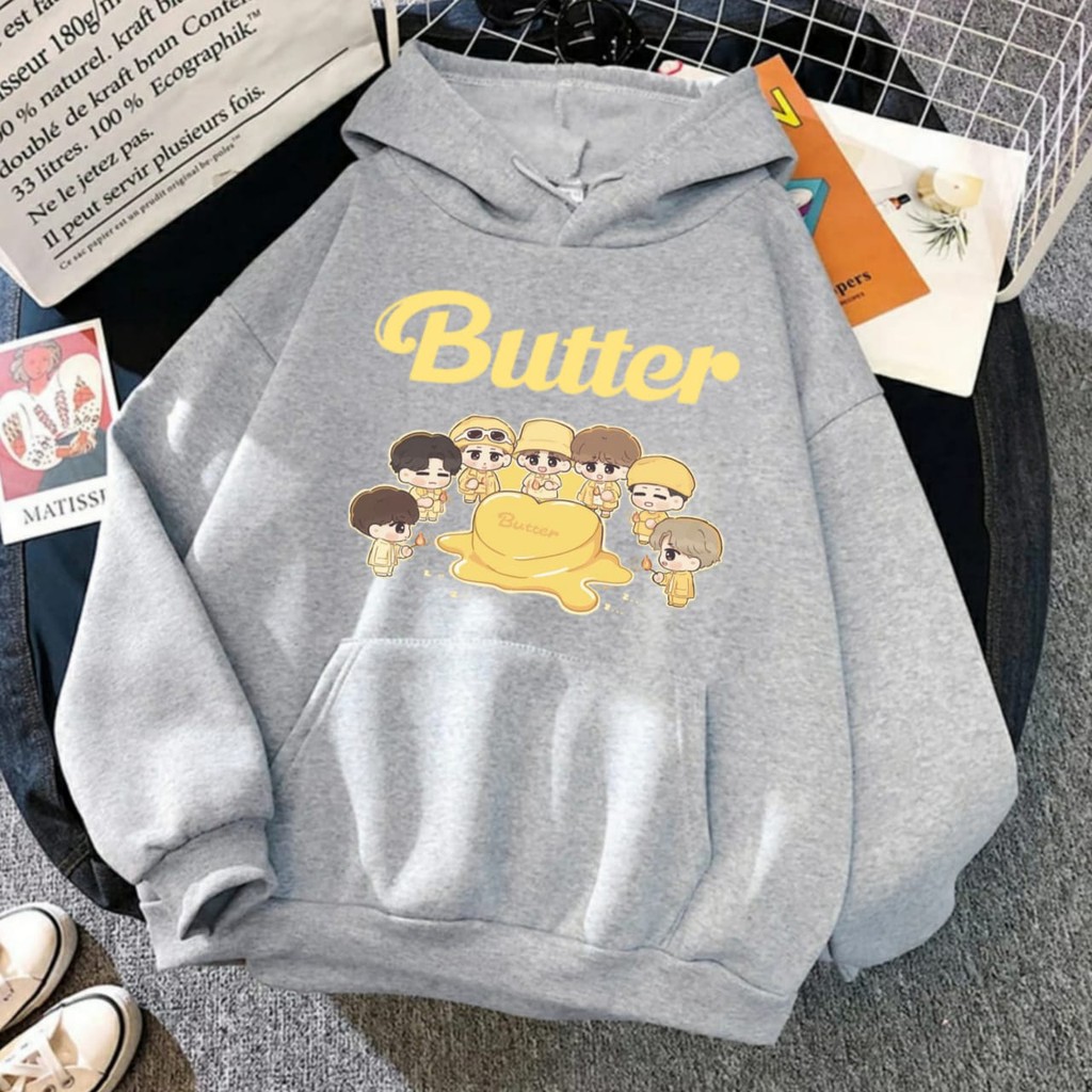 Hoodie KPop BTS Butter Murah Tebal Sweater Butter M XXL Wanita Dewasa Oversize Jaket Hodie Butter Anak Perempuan Jimin Taehyung