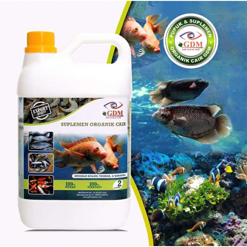Suplemen Organik Cair SOC GDM Untuk Spesialis Kolam, Tambak, & Karamba 2000 Gr / 2 Liter