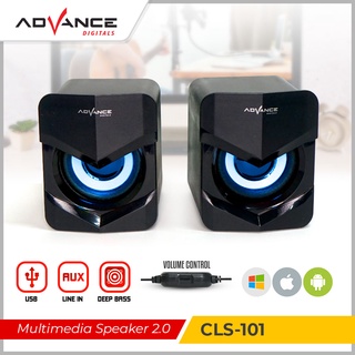 READY STOCK ADVANCE Speaker Multimedia Komputer Laptop Speaker Super Bass 2.0 Channel CLS-101 Backlit Speaker Garansi Resmi 1 Tahun