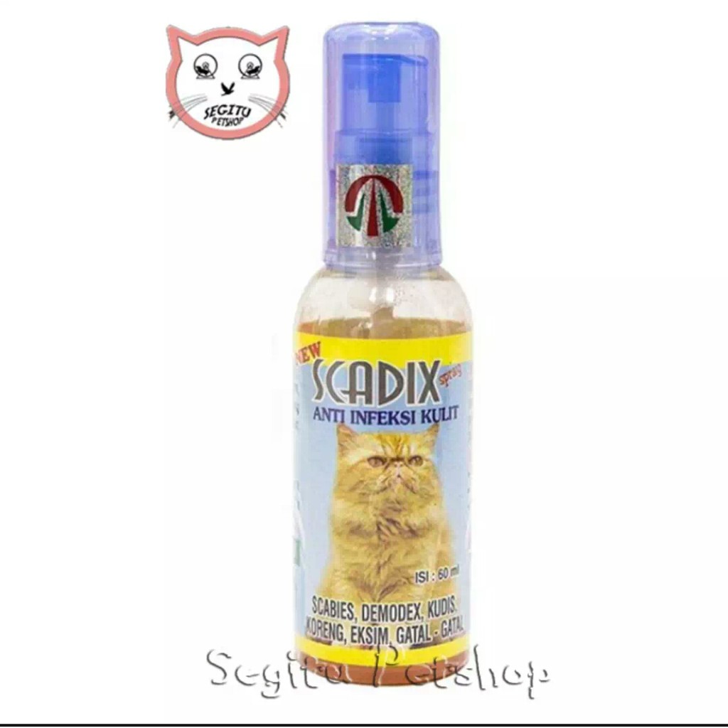 Obat kucing luka jamur koreng gatal Scabies Scadix Cat