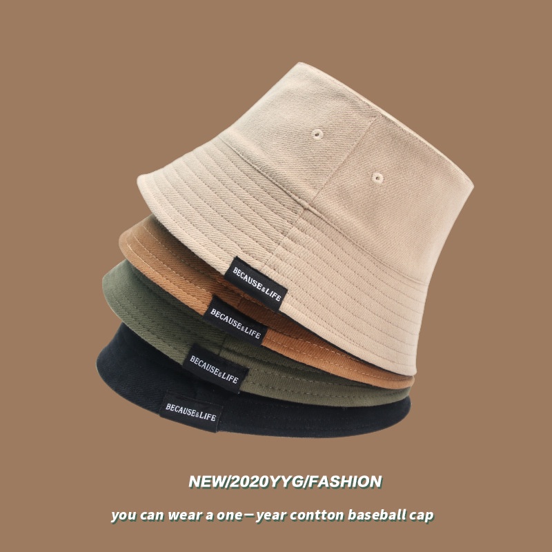 Topi bucket / fisherman Gaya Jepang Motif Tulisan Bahan Kain Untuk Pria / Wanita