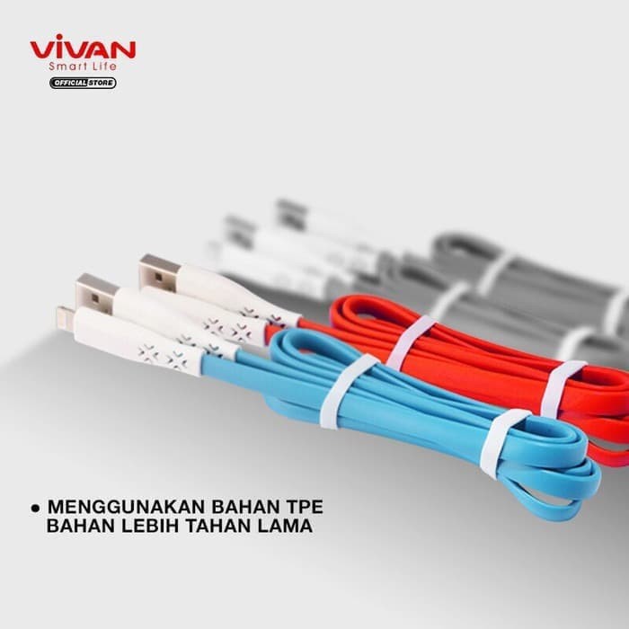 Kabel IPhone VIVAN CTL100 1M FLAT LIGHTING MINI TUBE DATA CABLE