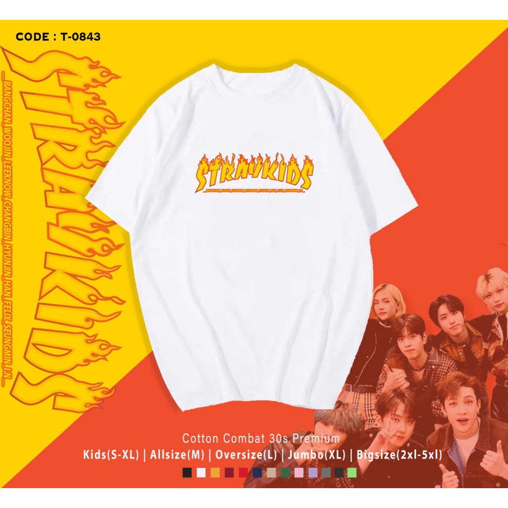 KAOS STRAYKID/KAOS OVERSIZE/PRIA WANITA/KAOS SANTAI/KAOS LENGAN PENDEK/BISA CUSTOM