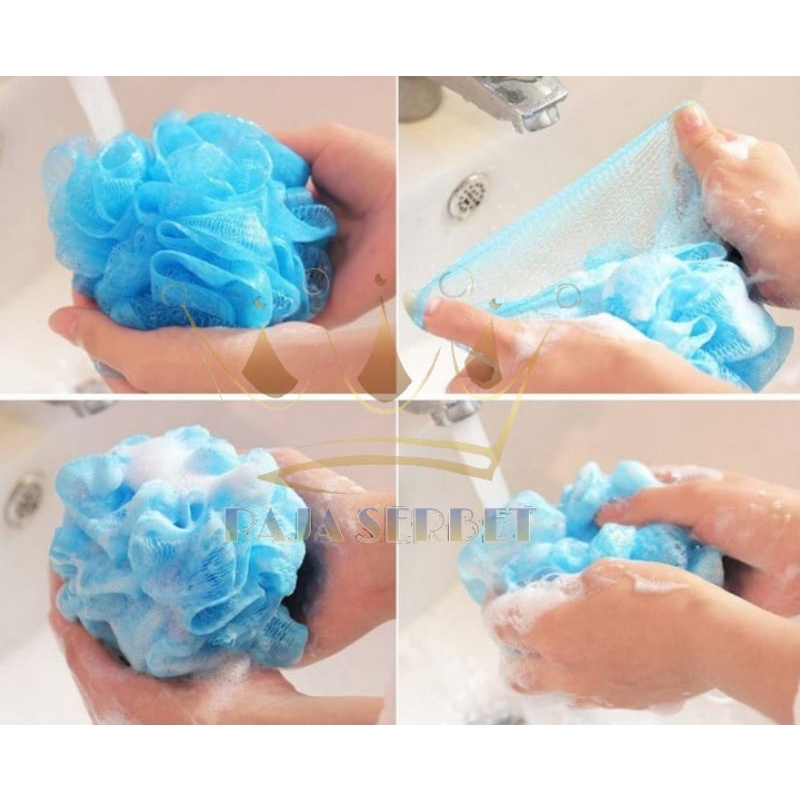 Spons Mandi Tebal - Shower Puff Bath Sponge - Warna Random