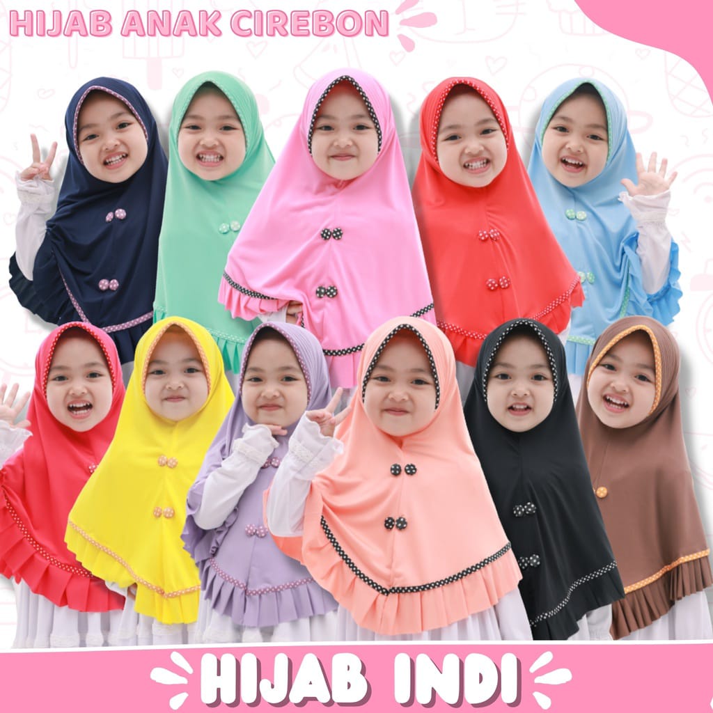 Kerudung Jilbab Hijab Instan Anak Sekolah SD,TK,PAUD  Usia 3 4 5 6 tahun