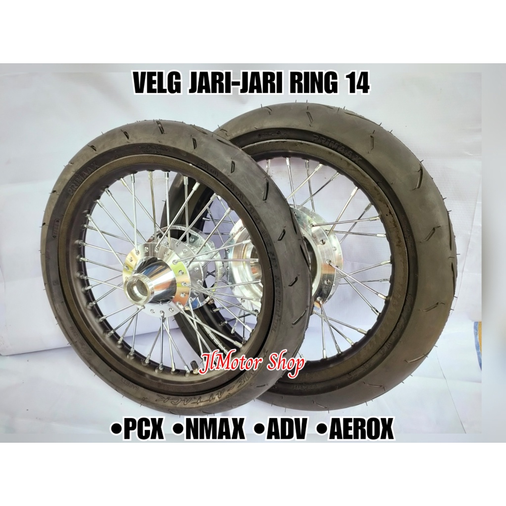 PAKET VELG JARI JARI NMAX OLD NEW NMAX PCX 150 PCX 160 ADV AEROX VARIO 125 150 BEAT SCOOPY GENIO MIO M3 FINO XRIDE XEON SOUL GT FREEGO FAZZIO RING 14 PLUS BAN LUAR DALAM