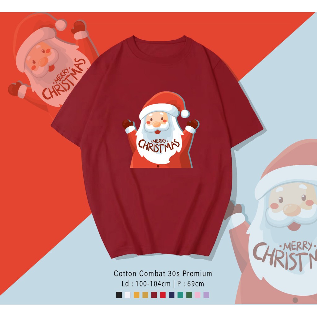 FREE CUSTOM NAMA - SANTA CLAUS YEY T-SHIRT / KOAS UNISEX CEWEK COWOK / CUSTOM EDISI NATAL