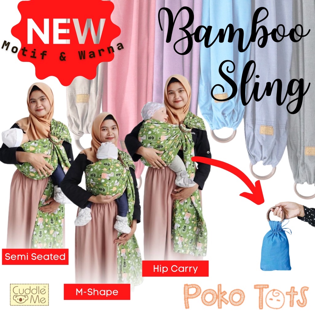 [FREE BONUS] Cuddle Me Bamboo Ring Sling Bambo Gendongan Bayi Modern CuddleMe Ringsling Kain Samping Jarik