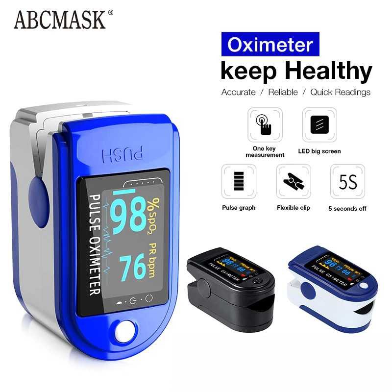 Alat Pengukur Detak Jantung Blood Oxygen SpO2 Fingertip Pulse Oximeter Preralatan Medis Kesehatan