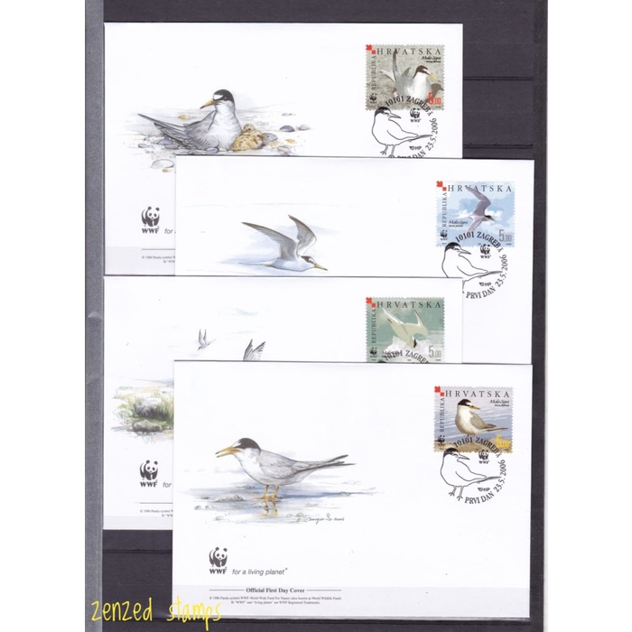 

F004 Perangko FDC Kroasia 2006 Birds WWF Set 4v Mnh