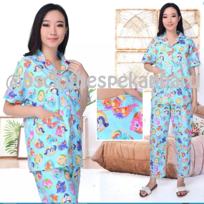 Piyama Wanita Dewasa Kuda Poni Blue