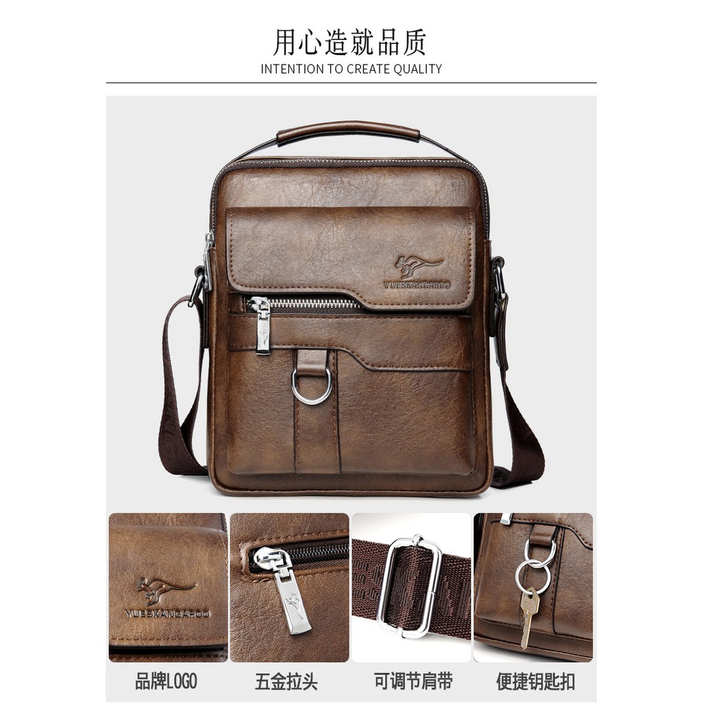 [ORIGINAL] Yueskangaroo Tas Selempang Kulit Import Pria Casual Business Style Men's Messenger Bag