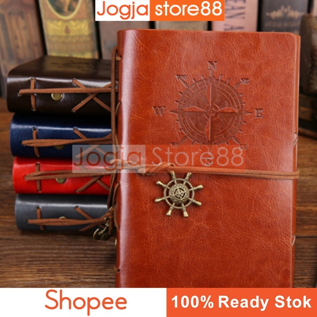 

Buku Catatan Binder Kulit Retro Compass Kertas A5 | Penggunaan Harian - Brown