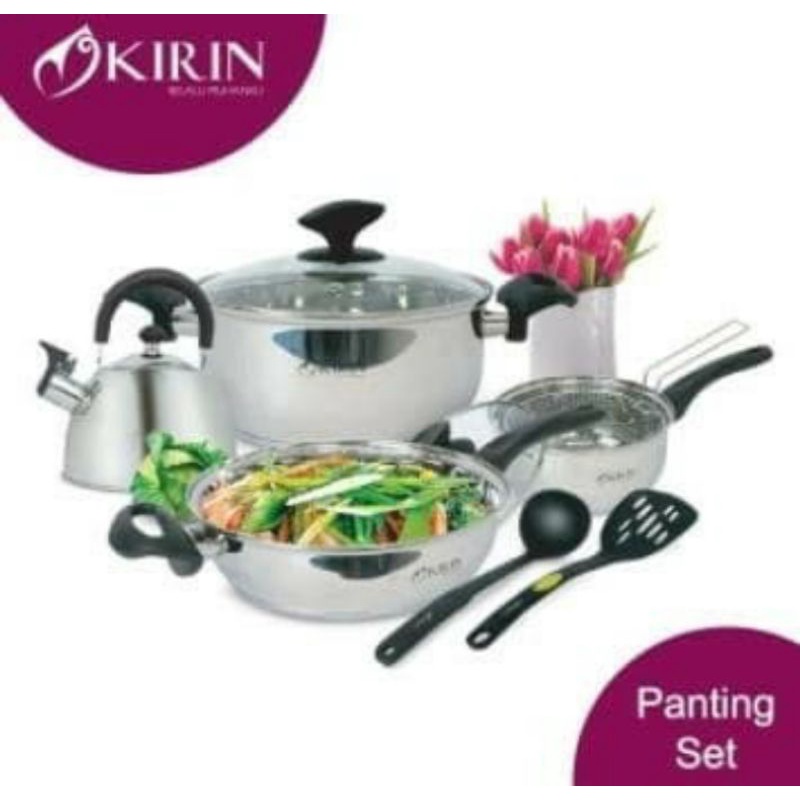 Panci Set Murah Stainless Kirin Panting Pan Set Series / Panci Wajan Nylon Ladle Kirin