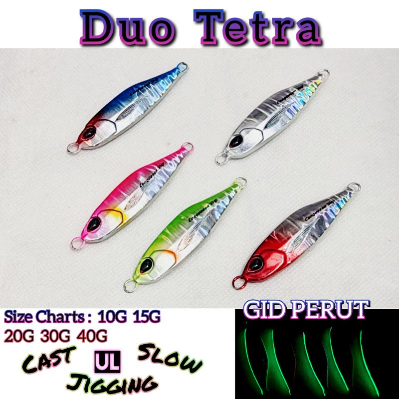 Metal Jig Duo Tetra Copy 7G 10G 15G 20G 30G 40G glow in the dark