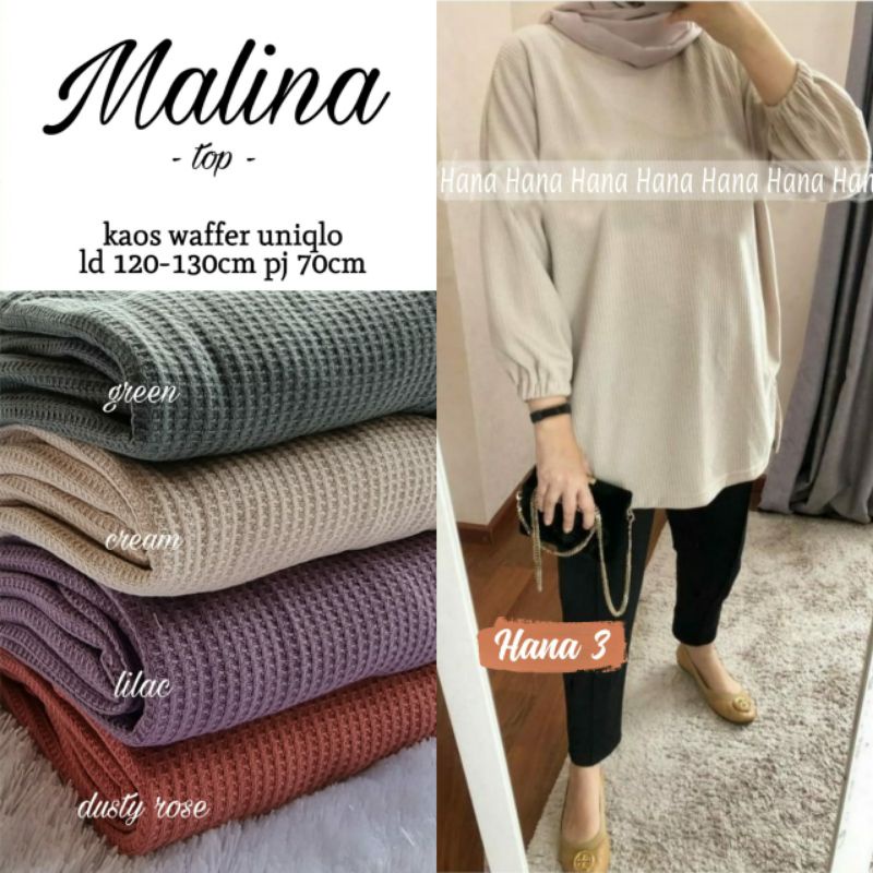 Malina Jumbo Top by Hana/ Atasan Wanita / Blouse Wanita/ Kaos Wafer Uniqlo