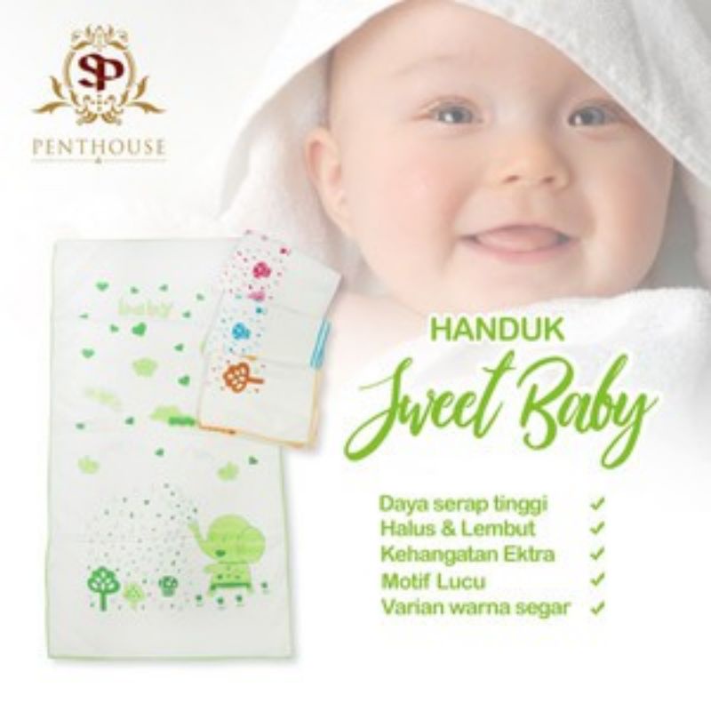 HANDUK MANDI BAYI SP SWEET BABY Crem- HANDUK BAYI LEMBUT