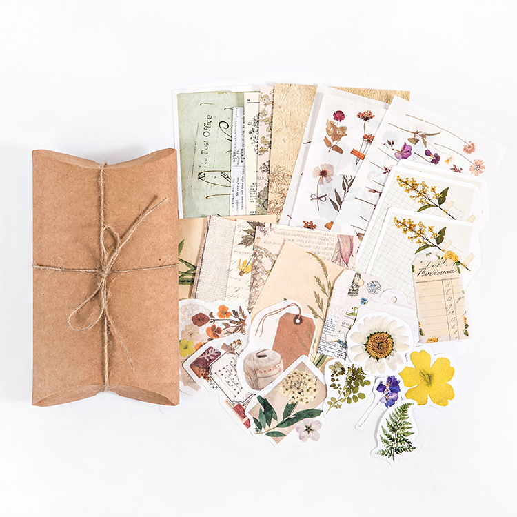 30 Pcs / Set Bahan Tekstil Desain Kupu-Kupu Bulan Gaya Vintage 6 Desain Untuk Dekorasi Album Jurnal Scrapbook-5