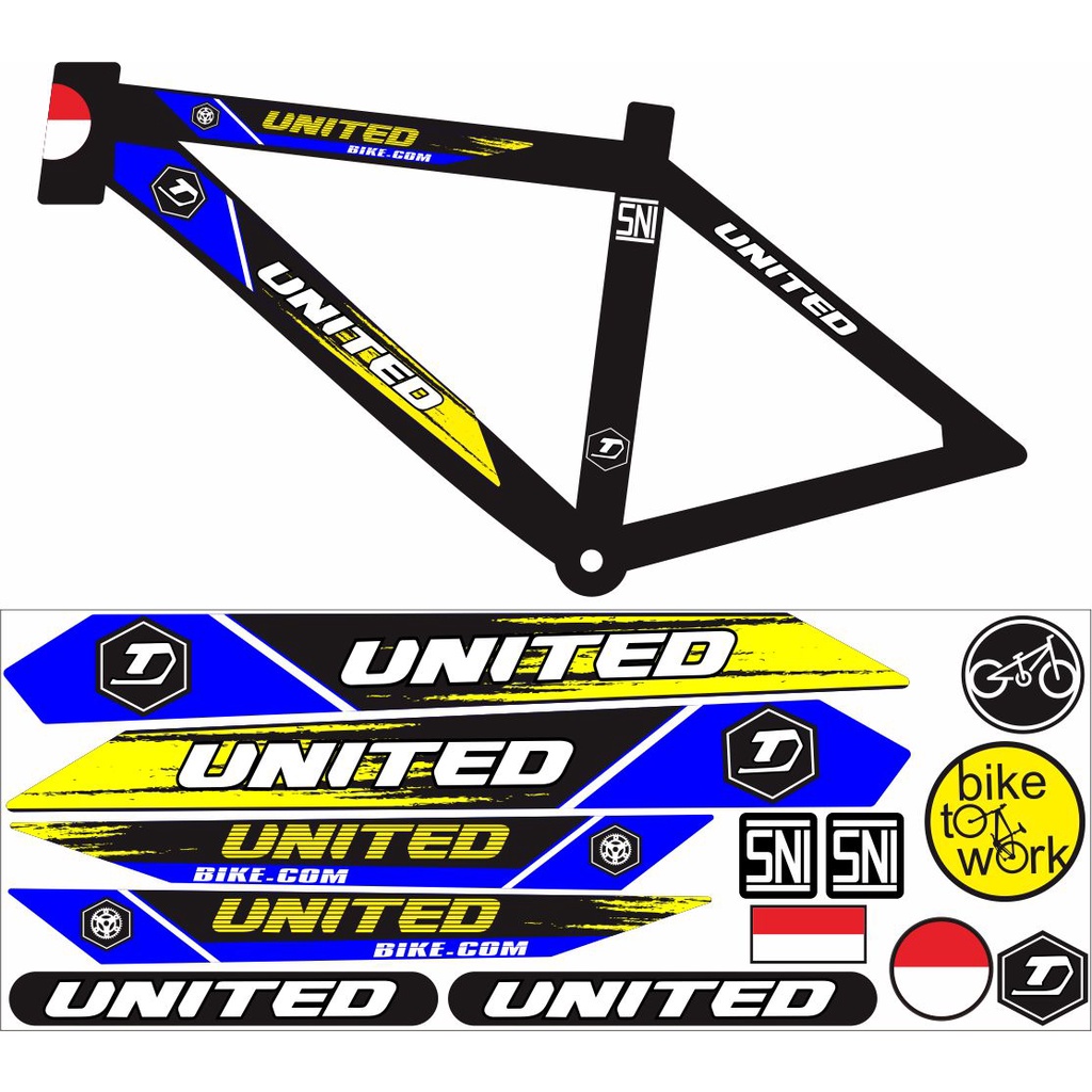 Jual Lis Decal Loks Art Motif Striping Variasi United Stiker Bike