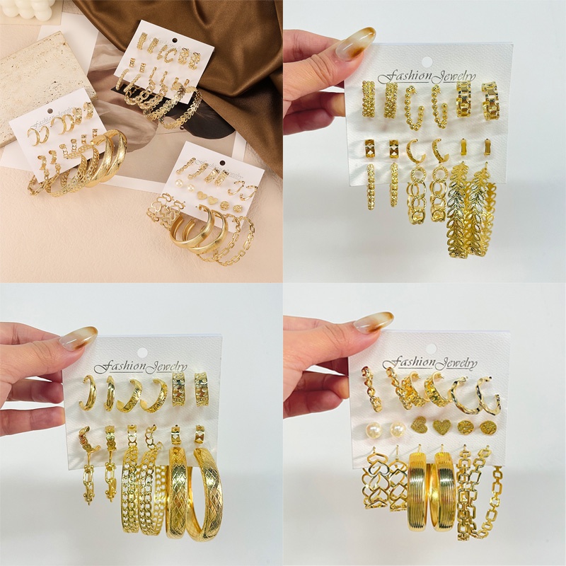 9 Pasang Anting Rumbai Bentuk Lingkaran Warna Permen Gaya Retro