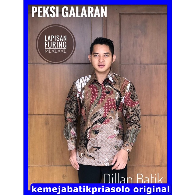 ATASAN PREMIUM KEMEJA BAJU BATIK SOLO PRIA LENGAN PANJANG FULL FURING PEKSI GALARAN DILLAN MAHESA SI