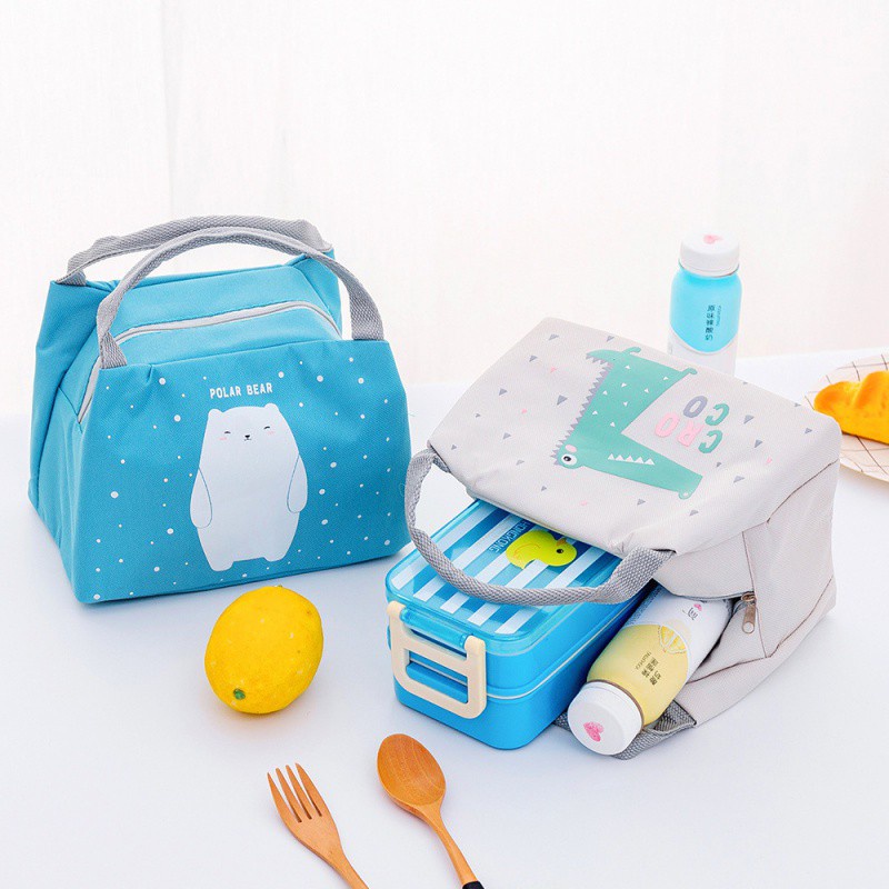 FYGALERYSURABAYA Tas Bekal Karakter Lunch Bag Cooler Aluminium Tahan Panas Kecil Motif