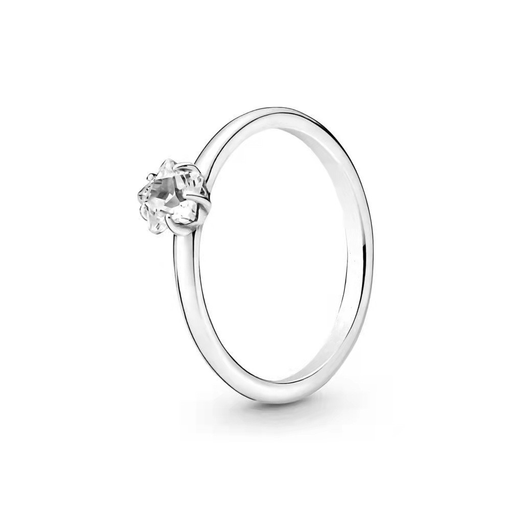 Cincin Sterling Silver 925 Dengan Cubic Zirconia Bentuk Bintang Untuk Wanita