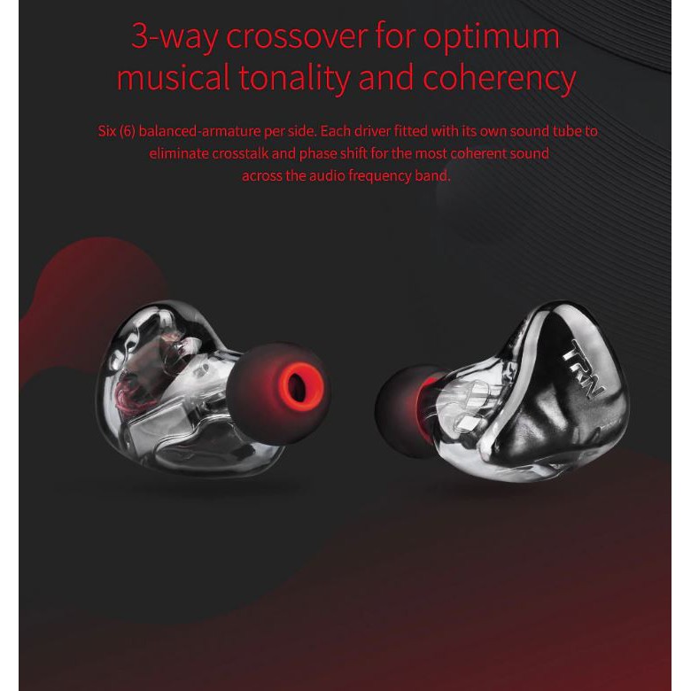 TRN X6 with Mic 6 Balanced Armature Driver Unit In Ear Earphone HIFI