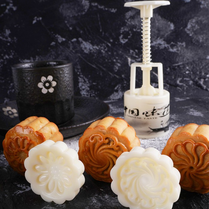 Forbake set 4pcs mooncake mold 50gr FB71133 / cetakan kue bulan