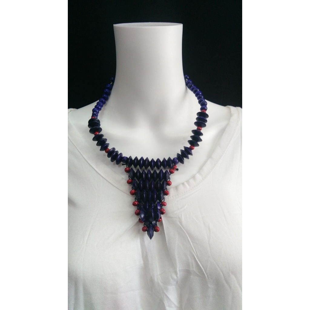 Kalung Kayu Kawat Susun / kalung kayu vintage oleh oleh bali