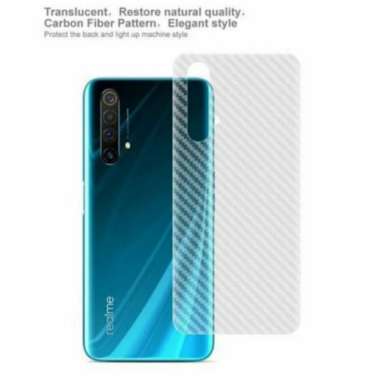 Realme 7 7i skin carbon anti gores belakang karbon