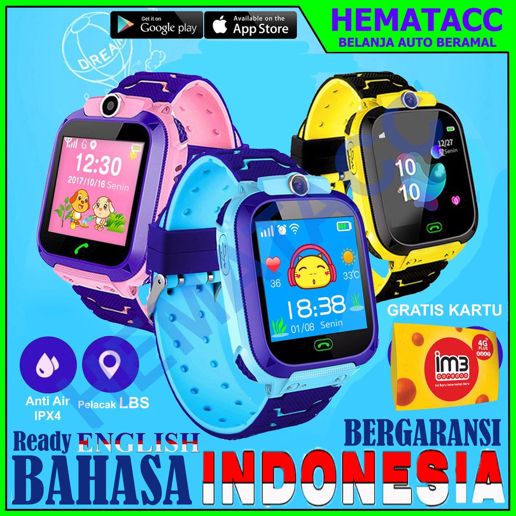 Jual Smartwatch Anak Q12 Anti Air Bahasa Indonesia GPS/LBS Jam Tangan ...