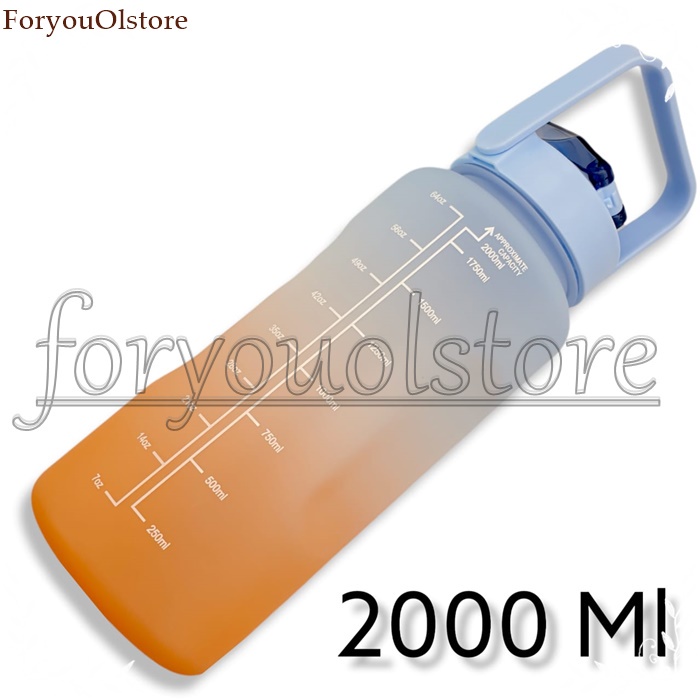 Botol Minum Motivasi 2 Liter/ Botol Penanda Waktu /Botol Minum Viral / Botol Minum 2000ml/Tumblr Botol TERLARIS &amp; TERMURAH/Botol Minum 2 Liter Botol Korea VIRAL/ Botol Gradasi Pelangi