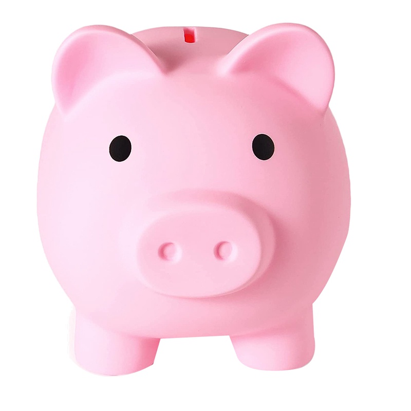 Large Piggy Bank, Unbreakable Plastic Money Bank, Coin Bank for Girls and Boys, Practical Gifts for Birthday(Pink)