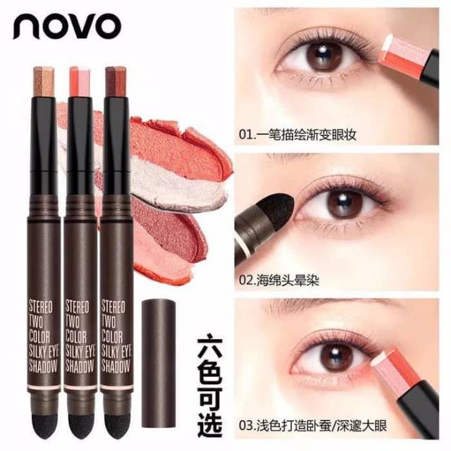 Novo stereo two color eyeshadow stick