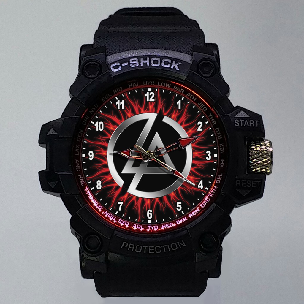 (ISTIMEWA BOSSQUE) JAM TANGAN LINKIN PARK LIST MERAH - EXCLUSIVE 1