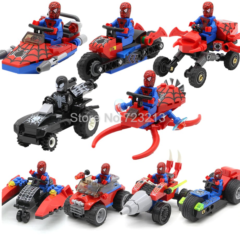 Jual Mainan Lego Anak Single Spider Man Figure Motorcycle Venom Scanes ...