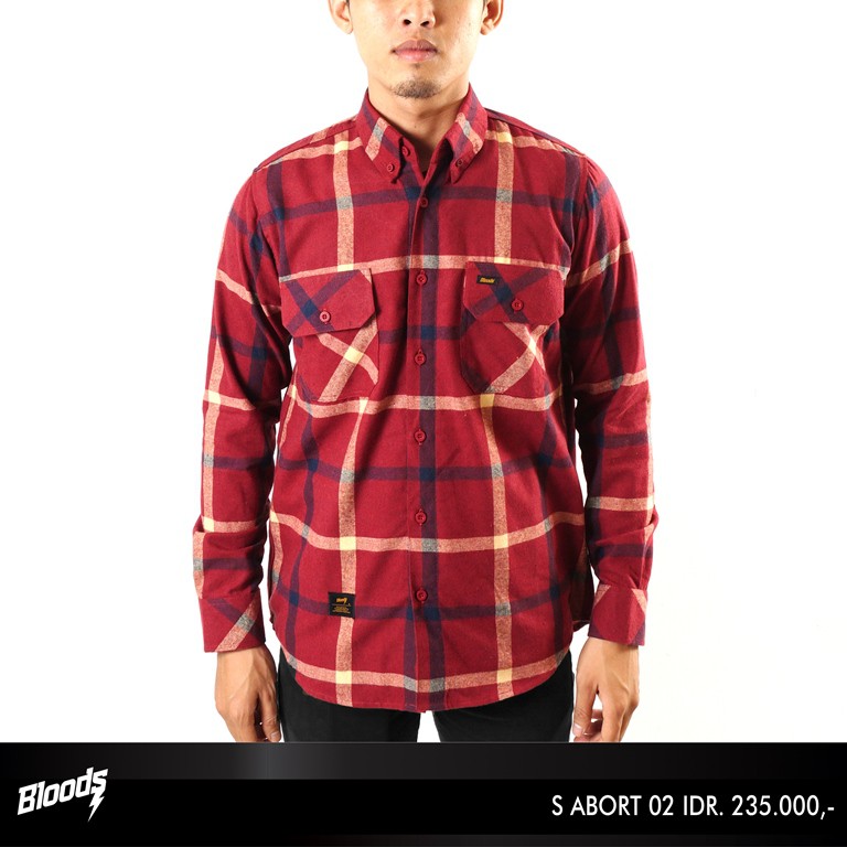 Kemeja Flanel Distro S ABORT 02 BLOODS Original
