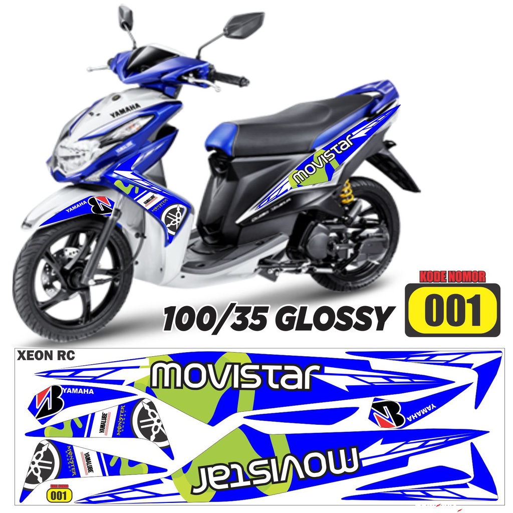 Sticker decal striping yamaha xeon RC 2013 AR02 Variasi movistar glossy semua ready packing aman