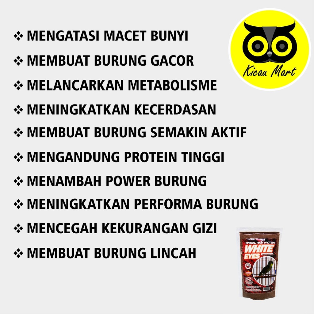 PAKAN MAKANAN LOMBA BURUNG PLECI CIBLEK VOER PUR WHITE EYES COMPETITON PROBIRD HIGH PROTEIN PWEMCSR