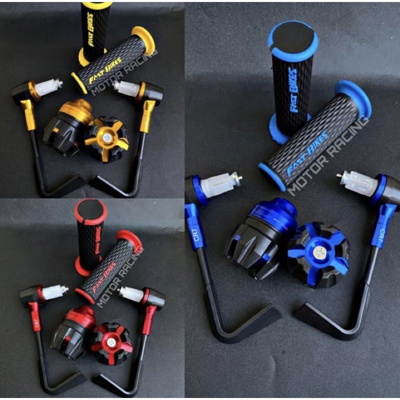 Proguard L + Handgrip FastBikes + Jalu As + Karet Handle Paket 4 item Murah Bisa Untuk Semua Motor