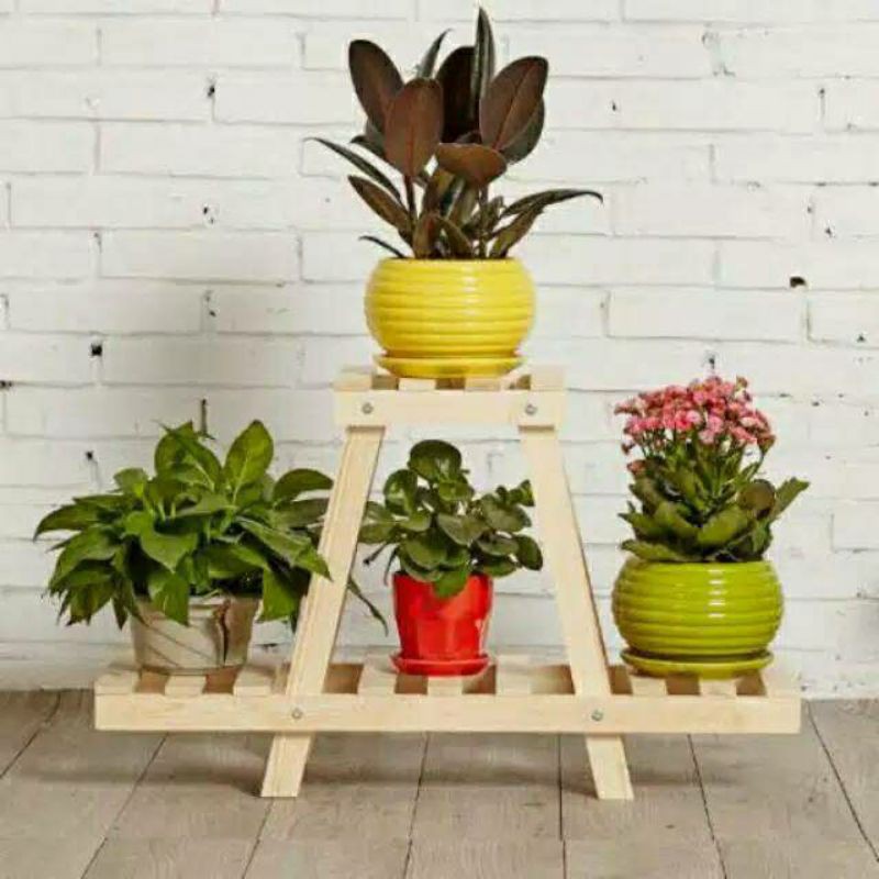 rak bunga wooden/flower shelf